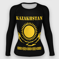 Рашгард женский KAZAKHSTAN Казахстан, цвет: 3D-принт