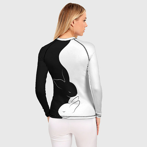 Женский рашгард ЧЕРНЫЙ КРОЛИК и БЕЛЫЙ КРОЛИК Инь Янь / 3D-принт – фото 4