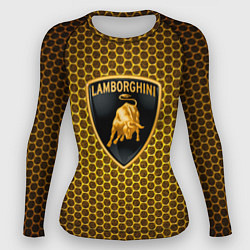 Рашгард женский Lamborghini gold соты, цвет: 3D-принт