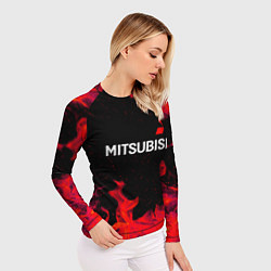Рашгард женский Mitsubishi пламя огня, цвет: 3D-принт — фото 2