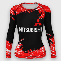 Рашгард женский Mitsubishi размытые штрихи, цвет: 3D-принт