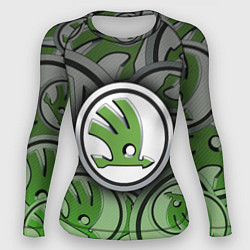 Рашгард женский Skoda Carbone Pattern, цвет: 3D-принт