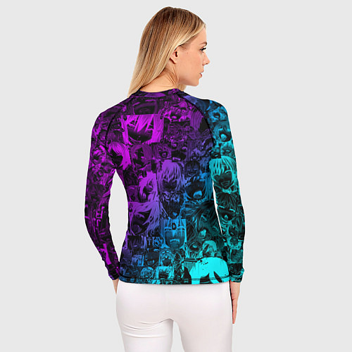 Женский рашгард AHEGAO NEON GIRL НЕОНОВЫЙ АХЕГАО / 3D-принт – фото 4