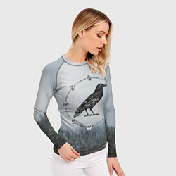 Рашгард женский ВОРОН НА РУНАХ РУНЫ, цвет: 3D-принт — фото 2