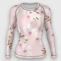 Рашгард женский Розовые цветы весны, цвет: 3D-принт