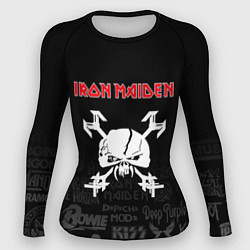 Рашгард женский Iron Maiden логотипы рок групп, цвет: 3D-принт
