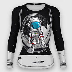 Рашгард женский Космонавт на луне, цвет: 3D-принт