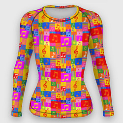 Женский рашгард Красочные Музыкальные Ноты