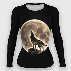 Рашгард женский Волк и Полнолуние, цвет: 3D-принт