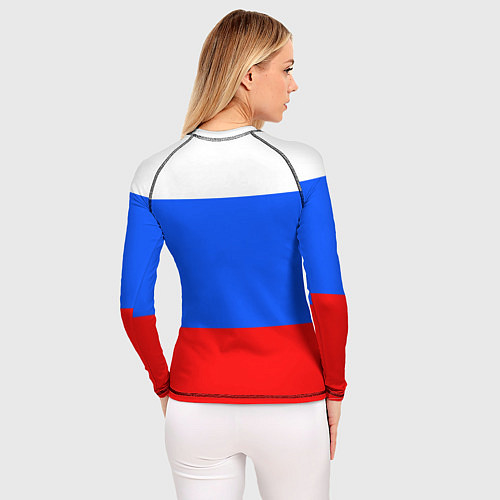 Женский рашгард Флаг России с серпом и молотом / 3D-принт – фото 4