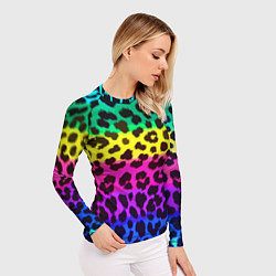Рашгард женский Leopard Pattern Neon, цвет: 3D-принт — фото 2