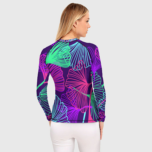 Женский рашгард Neon color pattern Fashion 2023 / 3D-принт – фото 4