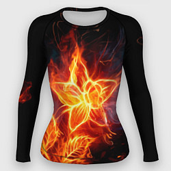 Рашгард женский Flower Neon Fashion 2035 Flame, цвет: 3D-принт