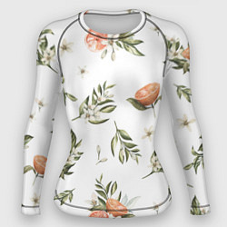 Рашгард женский Цветы Цитрусовых Мандарин, цвет: 3D-принт