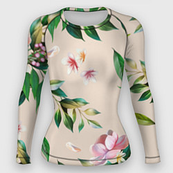 Рашгард женский Цветы Летние, цвет: 3D-принт