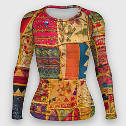 Рашгард женский Пэчворк Лоскутное одеяло Patchwork Quilt, цвет: 3D-принт