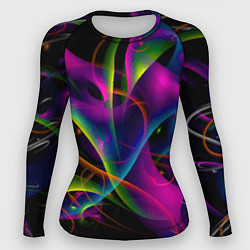 Рашгард женский Vanguard neon pattern Авангардный неоновый паттерн, цвет: 3D-принт