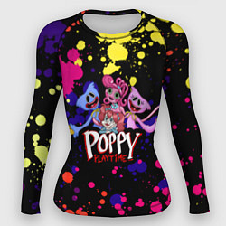 Рашгард женский Poppy Playtime Huggy, Kissy, Poppy, Mommy Long Leg, цвет: 3D-принт