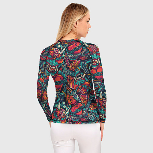 Женский рашгард Japanese mask l Oni / 3D-принт – фото 4