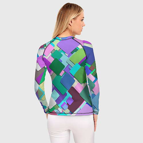 Женский рашгард MULTICOLORED SQUARES / 3D-принт – фото 4