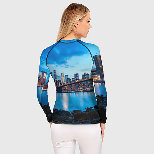 Женский рашгард Закат в мегаполисе / 3D-принт – фото 4