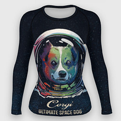 Рашгард женский Корги Космонавт Corgi Space Dog, цвет: 3D-принт