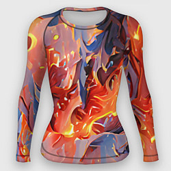 Рашгард женский Lava & flame, цвет: 3D-принт