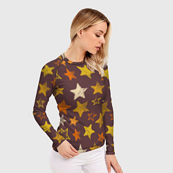 Рашгард женский Звездное коричневое небо, цвет: 3D-принт — фото 2