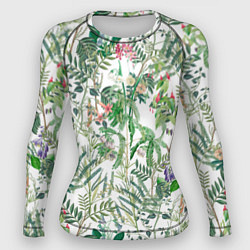 Рашгард женский Цветы Летний Ботанический Букет, цвет: 3D-принт
