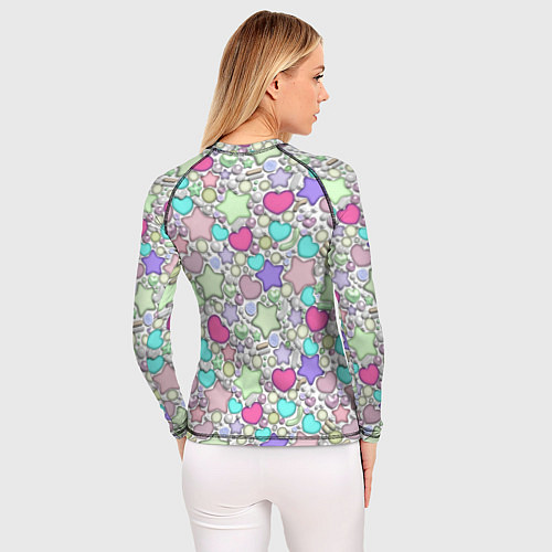Женский рашгард 3D узор с бусами и стразами / 3D-принт – фото 4