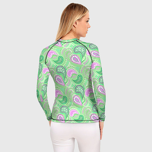 Женский рашгард Turkish cucumber green background / 3D-принт – фото 4
