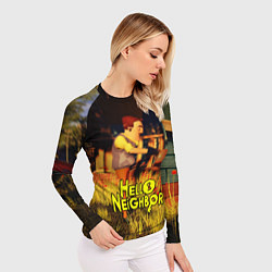 Рашгард женский Hello Neighbor Привет сосед Сосед поливает, цвет: 3D-принт — фото 2