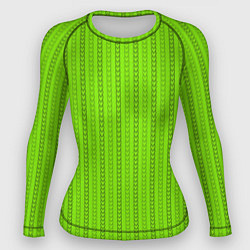 Рашгард женский Зеленые узоры из линий, цвет: 3D-принт