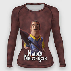 Женский рашгард Привет сосед: Сосед с лопатой