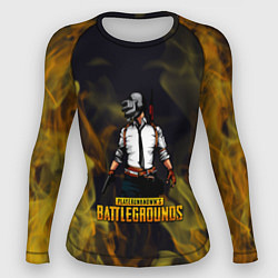 Рашгард женский PlayerUnknowns Battlegrounds жёлтое пламя, цвет: 3D-принт
