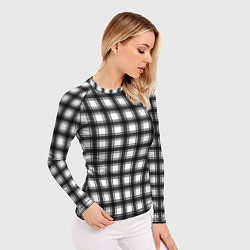 Рашгард женский Black and white trendy checkered pattern, цвет: 3D-принт — фото 2
