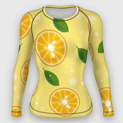 Рашгард женский Сочные апельсины в разрезе, цвет: 3D-принт