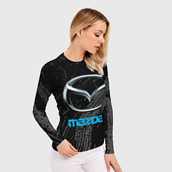Рашгард женский Mazda - следы шин, цвет: 3D-принт — фото 2
