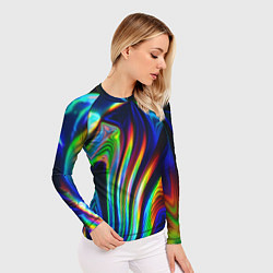 Рашгард женский Волнообразные абстрактные линии, цвет: 3D-принт — фото 2
