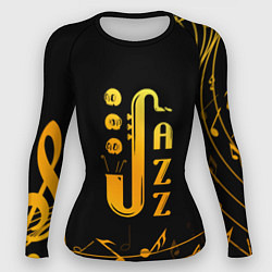 Рашгард женский Jazz - ноты, цвет: 3D-принт