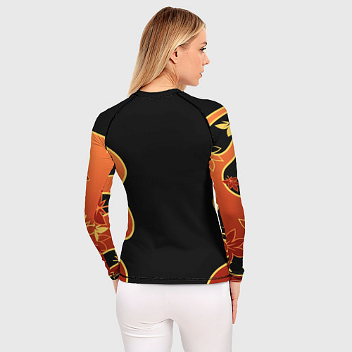 Женский рашгард Кимоно Кадзухи - осенняя листва / 3D-принт – фото 4