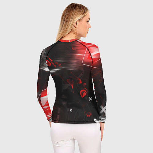 Женский рашгард Джиу-Джитсу : Глитч красный / 3D-принт – фото 4