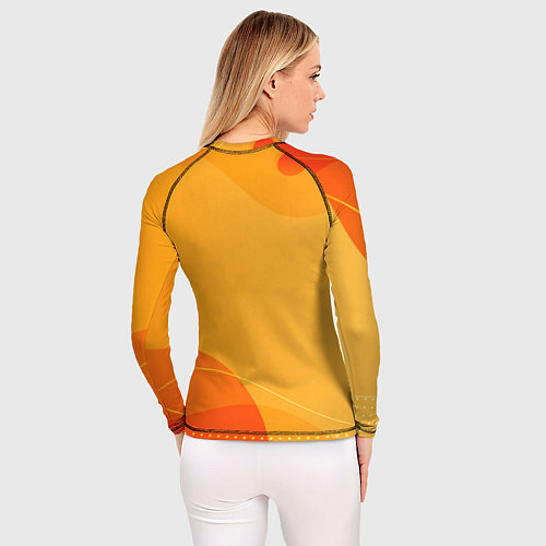 Женский рашгард Porsche Жёлтая абстракция / 3D-принт – фото 4