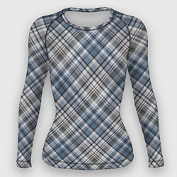 Женский рашгард Серо-голубой классический клетчатый узор