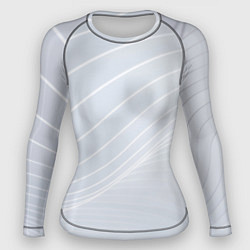 Рашгард женский Серый фон и белые линии, цвет: 3D-принт