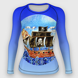 Рашгард женский Рисунок пиратского корабля, цвет: 3D-принт