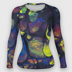 Рашгард женский Неоновые светящиеся камни, цвет: 3D-принт