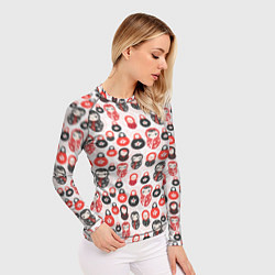 Рашгард женский Матрёшка и цветы, цвет: 3D-принт — фото 2