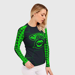 Рашгард женский Battletoads Абстракция соты, цвет: 3D-принт — фото 2