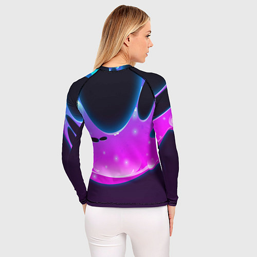 Женский рашгард Абстракция Неон Потёки / 3D-принт – фото 4